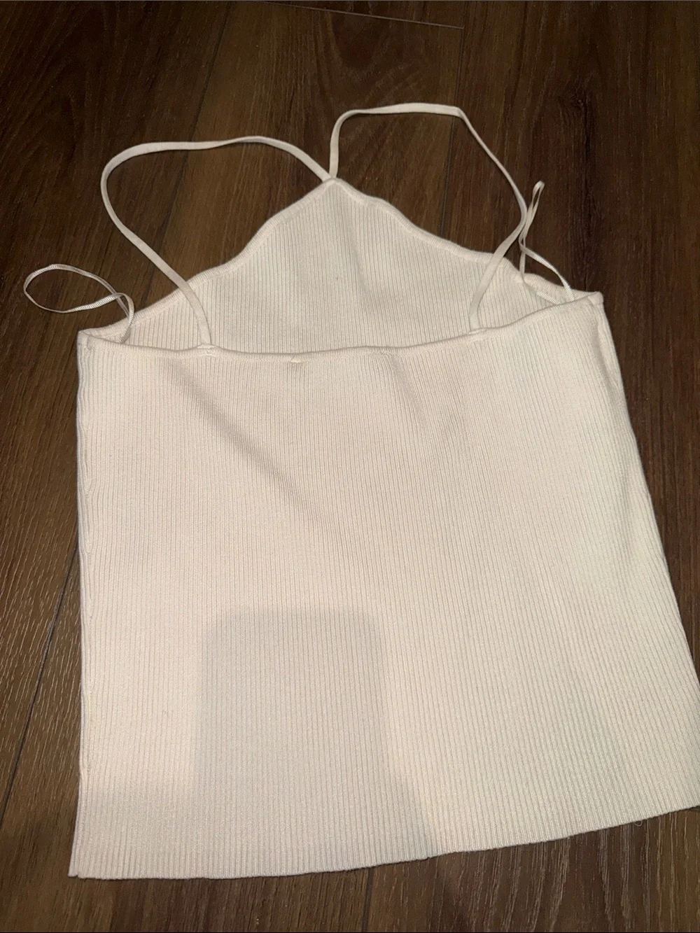 Zara Cream Ribbed Spaghetti-Strap Cami - Picture 3 of 4